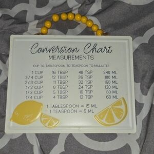 Yellow and White Lemon Kitchen Conversion Chart